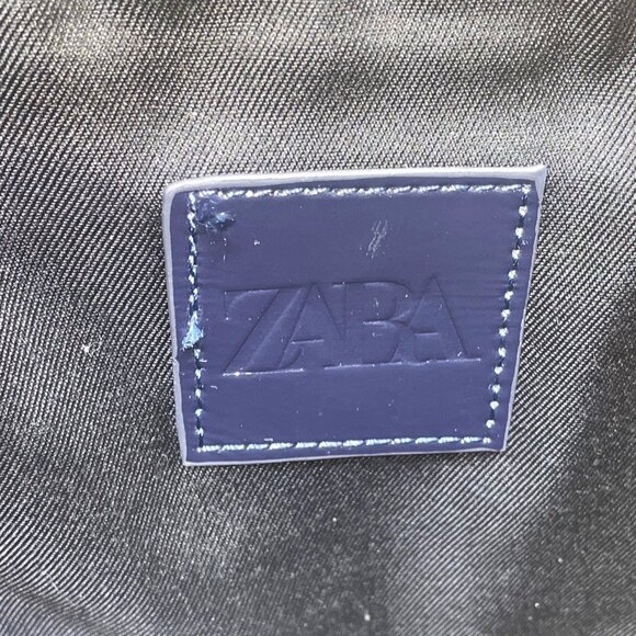 Zara Women’s Dark Blue Patent Quilted With Strap Glossy Finish Shoulder Bag - Picture 6 of 11